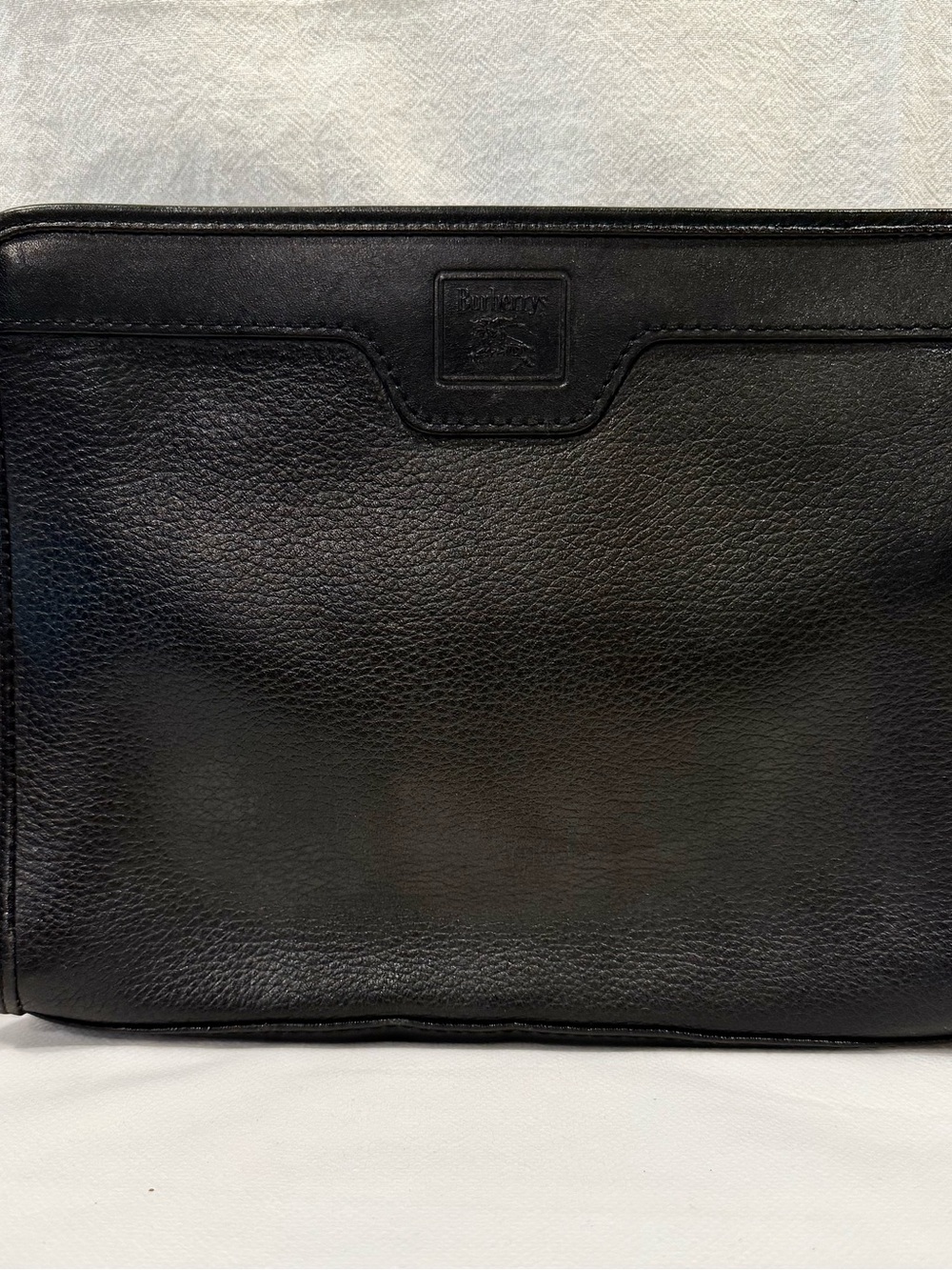 Vintage Burberrys Black Pebbled Leather Clutch/Multipurpose Bag